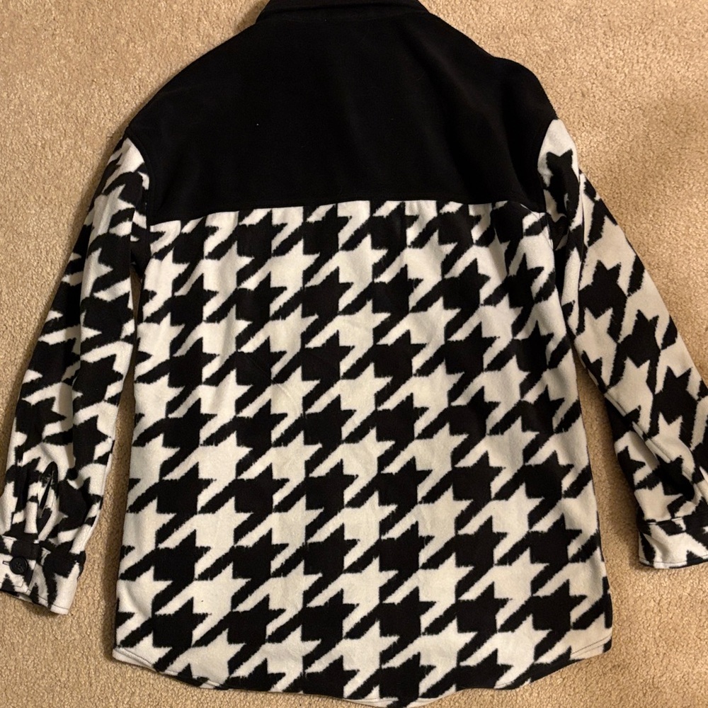 Maurices Black & White Houndstooth Teddy Jacket - Picture 4 of 4